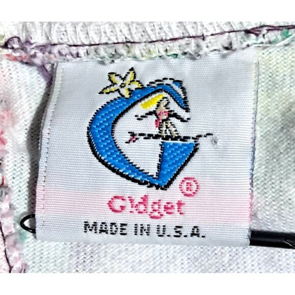 Vintage 90s Gidget Gitano Romper Womens XS USA Made Floral Denim - Picture 2 of 11